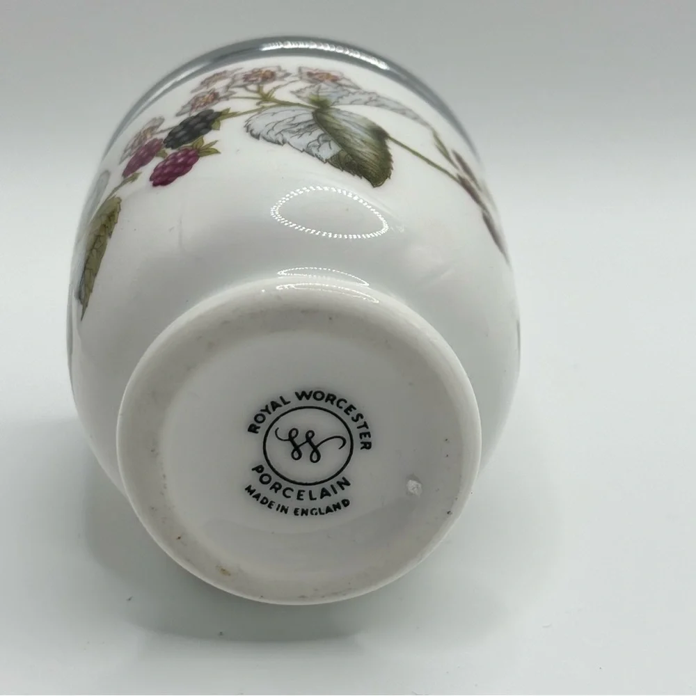 Royal Worcester Porcelain Egg Coddler Berry Pattern Made in England